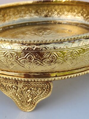 Abhishek patra ,brass urli  handmade gold polished brass abhishek vessel for laddu gopal,  radha krishna, any god , laddu gopal snan patra