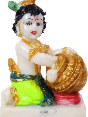 Polyresin Marble Dust Lord Krishna Makhan Chor