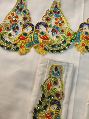 Gaura Nitai Deity Outfit – Handmade Embroidered Silk Dress,