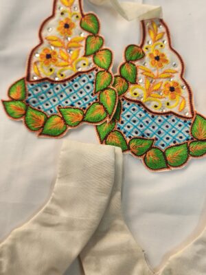 Handmade Gaura Nitai Dress – Exclusive Silk Outfit with Intricate Embroidery,