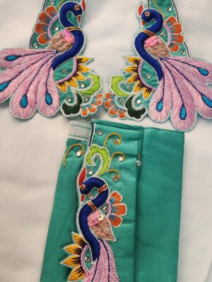 Gaura Nitai Silk Outfit – Handmade Devotional Dress with Embroidery,