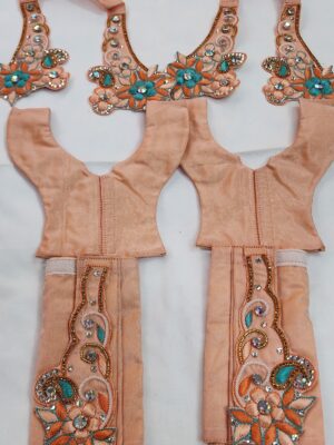 Exquisite Gaura Nitai Embroidered Dress – Handmade Silk Outfit