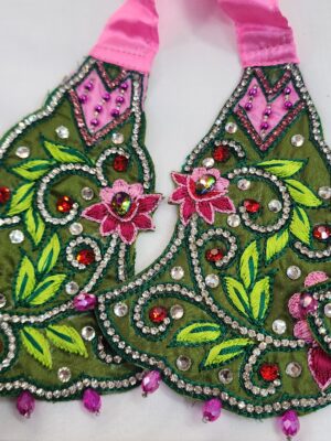 ISKCON Gaura Nitai Devotional Dress – Handcrafted Silk Outfit with Intricate Embroidery