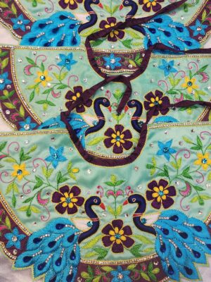Jagannath Subhadra Balram Devotional Dress – Handmade Embroidered Silk Outfit,