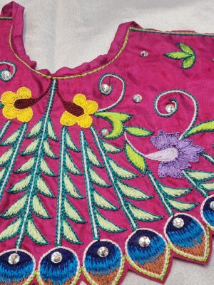 Jagannath Balram Subhadra Deity Dress – Handmade Embroidered Silk Outfit,