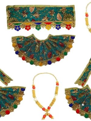 Jagannath Balram Subhadra Silk Poshak – Handmade Deity Dress,