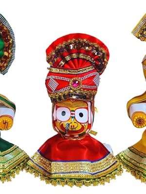 Jagannath Balram Subhadra Silk Poshak – Handmade Deity Dress,