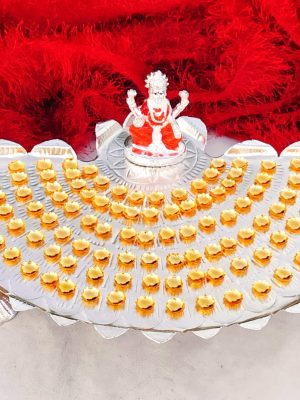 German Silver 108 Flower Ashttottarm Stand Combo | Laxmi Idol | Budget-Friendly | Vrindavan