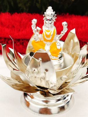 German Silver 12" Nakkashi Ghungaru Thali Set | Pooja Aarti Thali with Velvet Box