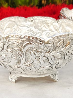 Antique German Silver Budget-Friendly Mini Urli | Handmade Spiritual Bowl from Vrindavan