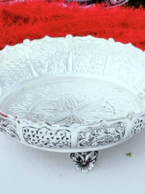 Antique German Silver Lotus 🪷 Urli | Pure Silver Finish | Handmade in Vrindavan | Traditional Pooja Bowl