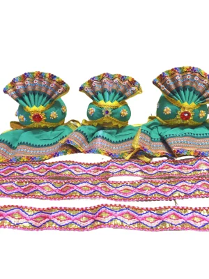 Handcrafted Jagannath Subhadra Balram Dress – Luxurious Embroidered Silk Outfit,