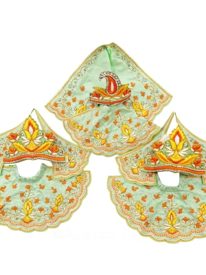 Jagannath Subhadra Balram Deity Outfit – Handmade Embroidered Silk Dress,