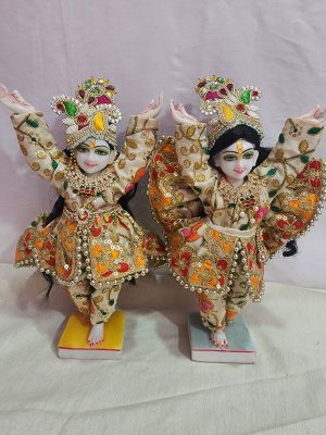 10inch realistic unique beautifull face gaur nitai statue with full accessories from vrindavan , handcrafted reral face goura nitai iskcon