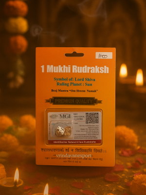 1 Mukhi Rudraksha Certified Original | Natural One Face Rudraksha Bead | Lord Shiva Symbol | Vrindavan Export