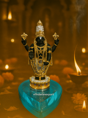 Tirupati Balaji Idol | Lord Venkateswara Murti with Gold & Silver Plating | Temple Decor | Handmade in Vrindavan | Vrindavan Export