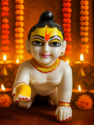 fiber laddu gopal, 5 inch laddu gopal, vrindavan laddu gopal, laddu gopal idol, krishna murti 5 inch, laddu gopal statue, handmade krishna