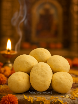 Original Braj Raj in Peda Shape – Sacred Vrindavan Dust | 1 peda 30g | Holy Braj Bhoomi Raj for Worship, Meditation & Temple Use | Custom Packs Available