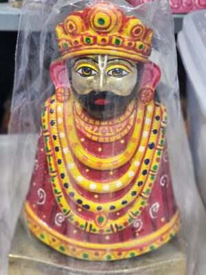 8inch/20cm brass  khatu shyam murti , hare ka sahara baba shyam , khatu shyam statue , jai shyam baba, solid brass khatu shyam murti