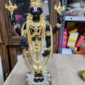 12inch/30cm  tirupati balaji , venketeshwar bhagvan, 24 crt gold plated with 99 percent silver laxmi statue, balaji god , south india god ,