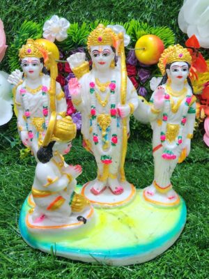 20230704_173851 6inch/15cm marble dust ram darbar statue , ram family murti from vrindavan , holy ram laxman seeta hanuman murti, handcraft