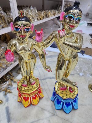 20231225_183748 22Inch/53cm Handmade Brass Radha Krishna Statue Beautifully Painted, Crafted in Vrindavan for Devotional Worship big Radha Krishna Statue