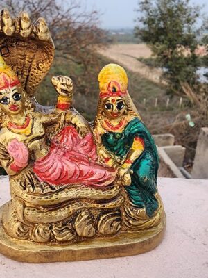 20240213_173704 4inch/10cm solid antique ShreeYaash Brass Lord Bhagwan Vishnu Sitting Under Sheshnaag with laxmi mata vishnu laxmi sheshnag statue