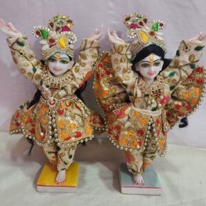 10inch realistic unique beautifull face gaur nitai statue with full accessories from vrindavan , handcrafted reral face goura nitai iskcon