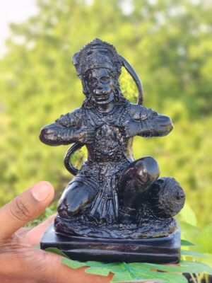 20240407_173416 9inch/23cm coconut wood black hanuman showing chest tear ram seeta inside heart , home decor , show piece , religious gift , hare krishna ,