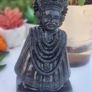 6inch/15cm coconut wood black khatu shyam, ji baba shayma statue , gift purpose ,  home decor , show piece , religious gift , hare krishna ,