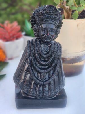 20240407_182507 6inch/15cm coconut wood black khatu shyam, ji baba shayma statue , gift purpose , home decor , show piece , religious gift , hare krishna ,