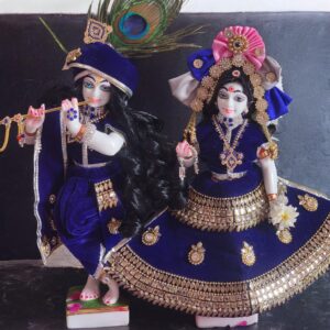 12inch realistic unique beautifull face radha krishna  with full accessories from vrindavan , handcrafted reral face radha shyam sundar
