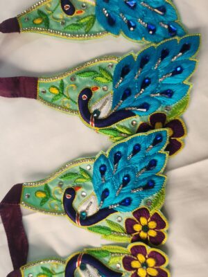 Beautiful Embroidered Gaura Nitai Outfit, Handmade Devotional Dress for Gourang Worship, Custom Silk Dhoti Kurta from Vrindavan Artisans