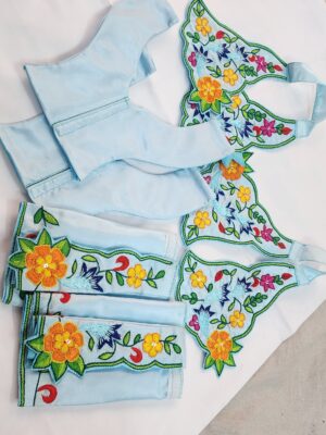 20241208_154423 Elegant Gaura Nitai Outfit with Hand Embroidery, Soft Silk Dhoti-Kurta Set, Custom Size Dress for ISKCON Deities, Vrindavan Devotional