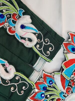 20241208_154918 Handmade Gaura Nitai Outfit, Soft Silk Embroidered Dress, Dhoti-Kurta Set for ISKCON Deities, Premium Devotional Attire from Vrindavan