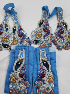 20241208_160209 Handcrafted Gaura Nitai Outfit, Stunning Embroidery Deity Dress for All Sizes, Silk Fabric Dhoti Kurta Set, Perfect for ISKCON Devotees,