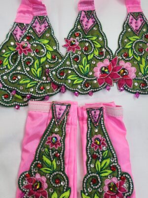 20241208_161622 Gaura Nitai Deity Embroidered Dress, Handcrafted Silk Outfit from Vrindavan, Perfect for Gourang Devotion, Custom Sizes for ISKCON Worship