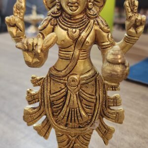 7inch/18cm dhanvantari solid fine light brass statue from holy vrindavan dham , dhanvntri murti , hindu god idol , religious item