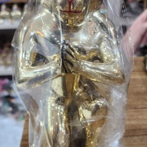 9.5-Inch Solid Brass Hanuman Statue | 5kg Handmade Ram Bhakt Murti from Vrindavan | Spiritual Vrindavan Export