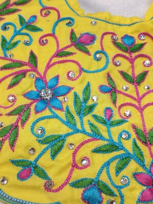 20250104_153031 Embroidered Jagannath Baldev Subhadra Outfit, Handmade Deity Dress, Vrindavan Craftsmanship, Perfect for ISKCON Worship