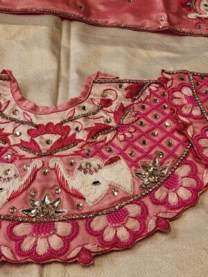 20250107_144411 Elegant Jagannath Baldev Subhadra Outfit, Handmade Embroidered Dress, Vrindavan Art, Custom Sizes Available for Temples and Devotees