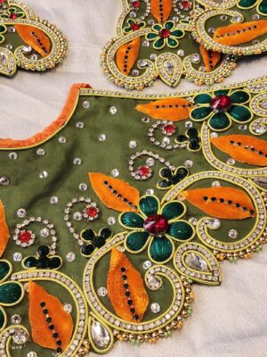 20250107_145503 Traditional Jagannath Baldev Subhadra Outfit | Handmade Embroidered Dress | Vrindavan Crafted Poshak | Custom ISKCON Deity Sizes