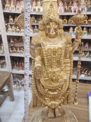 20250126_123613 2feet/24inch antique tirupati balaji , pure quality brass with gold finishing , long time finishing , balaji , venketeshwar murti , tirupati