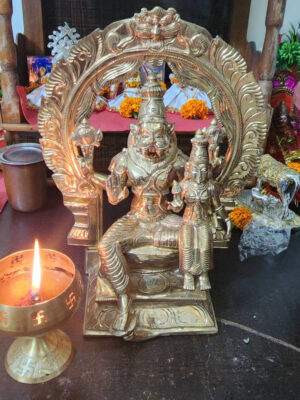 12inch/30cm  solid panhloha laxmi narsimha statue from holy vrindavan , lakshmi narsimha ji murti , narsimha dev ,iskcon , hare krishna
