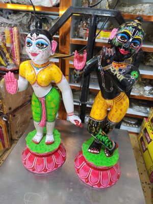 20230514_190624 20Inch/50cm Handmade Brass Radha Krishna Statue Beautifully Painted, Crafted in Vrindavan for Devotional Worship big Radha Krishna Statue