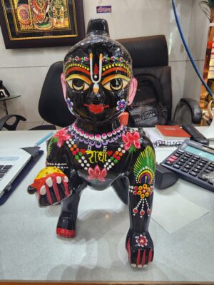 20230625_131717 12inch/30cm solid Brass black Laddu Gopal Statue Finish, Vrindavan Made Laddu Gopal Brass Idol , vrindavan bal gopal , baby gopal krishna