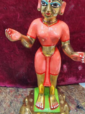 20230630_194754 12inch/30cm full paint solid 3 metal radha rani statue from vrindavan , handcrafted face radha rani murti , hare krishna vrindavan