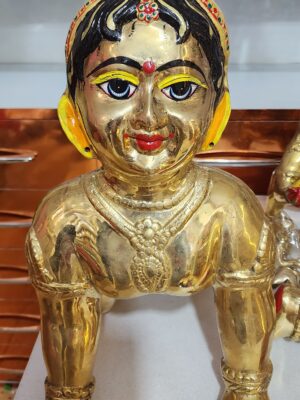 20230810_173210 17inch/43cm big size radha rani full body painted in vrindavan , pure brass radha rani murti , radha statue from vrindavan