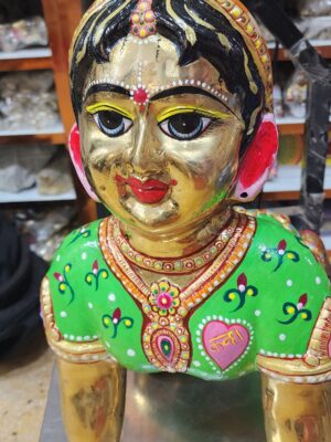 20230811_164023 17inch/43cm big size radha rani full body painted in vrindavan , pure brass radha rani murti , radha statue from vrindavan