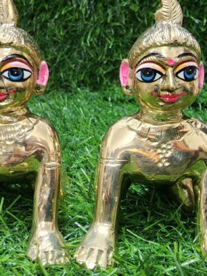 20230917_211541 4inch brass radha rani panited statue , vrindavan radha rani murti , shriji murti , radha vallabhi radha rani , vrindavaneshwari